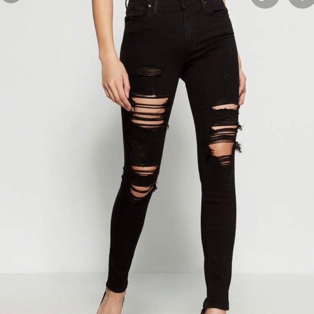 Levi 721 High Rose Skinny Jeans Black 25 NEW, TAGS ON